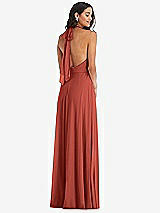 Alt View 4 Thumbnail - Amber Sunset High Neck Halter Backless Maxi Dress