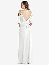 Rear View Thumbnail - White Convertible Cold-Shoulder Draped Wrap Maxi Dress