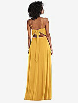 Rear View Thumbnail - NYC Yellow Tie-Back Cutout Maxi Dress with Front Slit