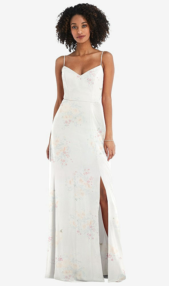 Front View - Spring Fling Tie-Back Cutout Maxi Dress with Front Slit