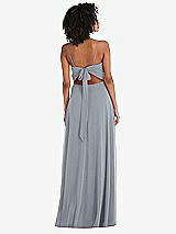 Rear View Thumbnail - Platinum Tie-Back Cutout Maxi Dress with Front Slit