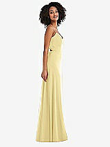 Side View Thumbnail - Pale Yellow Tie-Back Cutout Maxi Dress with Front Slit