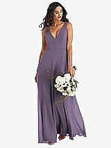 Alt View 1 Thumbnail - Lavender Deep V-Neck Chiffon Maxi Dress