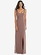Front View Thumbnail - Sienna Scoop Neck Open-Back Trumpet Gown