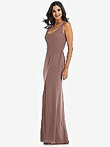 Side View Thumbnail - Sienna Scoop Neck Open-Back Trumpet Gown