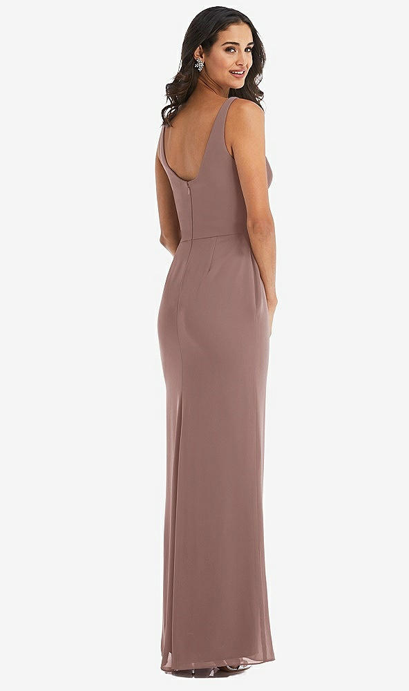 Back View - Sienna Scoop Neck Open-Back Trumpet Gown