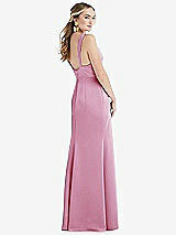 Rear View Thumbnail - Powder Pink Twist Strap Maxi Slip Dress with Front Slit - Neve