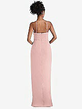 Rear View Thumbnail - Rose - PANTONE Rose Quartz Halter Draped Tulip Skirt Maxi Dress