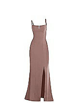 Alt View 1 Thumbnail - Sienna Notch Crepe Trumpet Gown with Front Slit