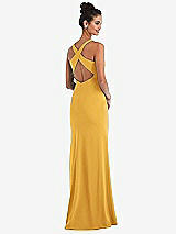 Front View Thumbnail - NYC Yellow Criss-Cross Cutout Back Maxi Dress with Front Slit