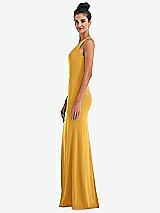 Side View Thumbnail - NYC Yellow Criss-Cross Cutout Back Maxi Dress with Front Slit