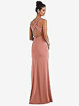 Front View Thumbnail - Desert Rose Criss-Cross Cutout Back Maxi Dress with Front Slit