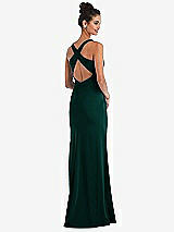 Front View Thumbnail - Evergreen Criss-Cross Cutout Back Maxi Dress with Front Slit