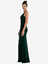 Side View Thumbnail - Evergreen Criss-Cross Cutout Back Maxi Dress with Front Slit