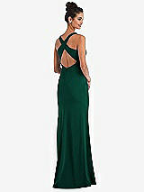 Front View Thumbnail - Hunter Green Criss-Cross Cutout Back Maxi Dress with Front Slit