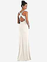 Front View Thumbnail - Ivory Criss-Cross Cutout Back Maxi Dress with Front Slit