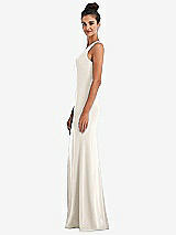 Side View Thumbnail - Ivory Criss-Cross Cutout Back Maxi Dress with Front Slit