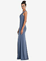 Side View Thumbnail - Larkspur Blue Criss-Cross Cutout Back Maxi Dress with Front Slit