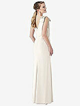 Rear View Thumbnail - Ivory Bow-Shoulder V-Back Trumpet Gown