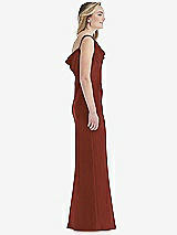 Side View Thumbnail - Auburn Moon Asymmetrical One-Shoulder Cowl Maxi Slip Dress