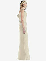Side View Thumbnail - Champagne Asymmetrical One-Shoulder Cowl Maxi Slip Dress