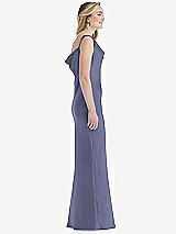 Side View Thumbnail - French Blue Asymmetrical One-Shoulder Cowl Maxi Slip Dress