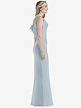 Side View Thumbnail - Mist Asymmetrical One-Shoulder Cowl Maxi Slip Dress
