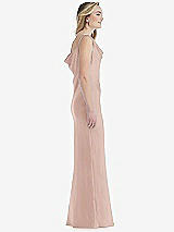 Side View Thumbnail - Toasted Sugar Asymmetrical One-Shoulder Cowl Maxi Slip Dress