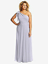 Front View Thumbnail - Silver Dove Draped One-Shoulder Maxi Dress with Scarf Bow
