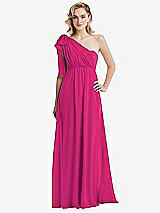 Alt View 3 Thumbnail - Think Pink Empire Waist Shirred Skirt Convertible Sash Tie Maxi Dress