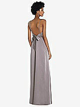 Front View Thumbnail - Cashmere Gray High-Neck Low Tie-Back Maxi Dress with Adjustable Straps