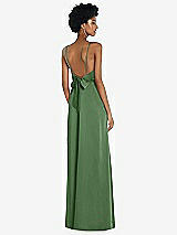 Front View Thumbnail - Vineyard Green High-Neck Low Tie-Back Maxi Dress with Adjustable Straps