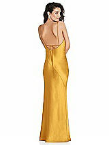 Alt View 1 Thumbnail - NYC Yellow V-Neck Convertible Strap Bias Slip Dress with Front Slit