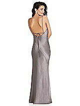Alt View 1 Thumbnail - Cashmere Gray V-Neck Convertible Strap Bias Slip Dress with Front Slit
