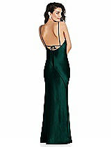 Alt View 1 Thumbnail - Evergreen V-Neck Convertible Strap Bias Slip Dress with Front Slit