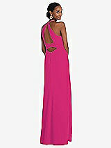 Alt View 1 Thumbnail - Think Pink Halter Criss Cross Cutout Back Maxi Dress