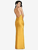 Rear View Thumbnail - NYC Yellow Halter Convertible Strap Bias Slip Dress With Front Slit