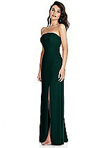Side View Thumbnail - Evergreen Strapless Scoop Back Maxi Dress with Front Slit