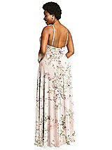 Alt View 3 Thumbnail - Blush Garden Diamond Halter Maxi Dress with Adjustable Straps