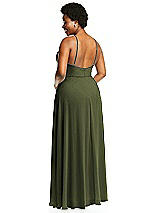 Alt View 3 Thumbnail - Olive Green Diamond Halter Maxi Dress with Adjustable Straps