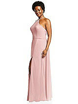Alt View 2 Thumbnail - Rose - PANTONE Rose Quartz Diamond Halter Maxi Dress with Adjustable Straps