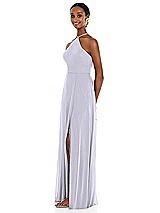 Side View Thumbnail - Silver Dove Diamond Halter Maxi Dress with Adjustable Straps