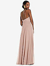 Rear View Thumbnail - Toasted Sugar Diamond Halter Maxi Dress with Adjustable Straps