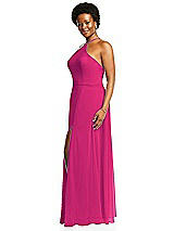 Alt View 2 Thumbnail - Think Pink Diamond Halter Maxi Dress with Adjustable Straps
