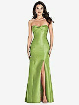 Front View Thumbnail - Mojito Bow Cuff Strapless Princess Waist Trumpet Gown