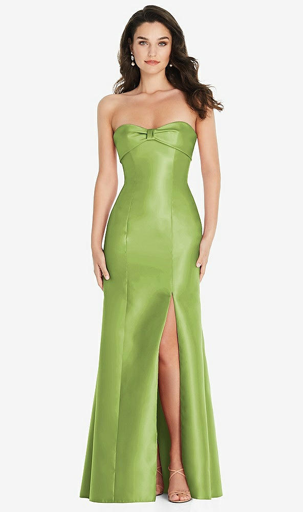Front View - Mojito Bow Cuff Strapless Princess Waist Trumpet Gown
