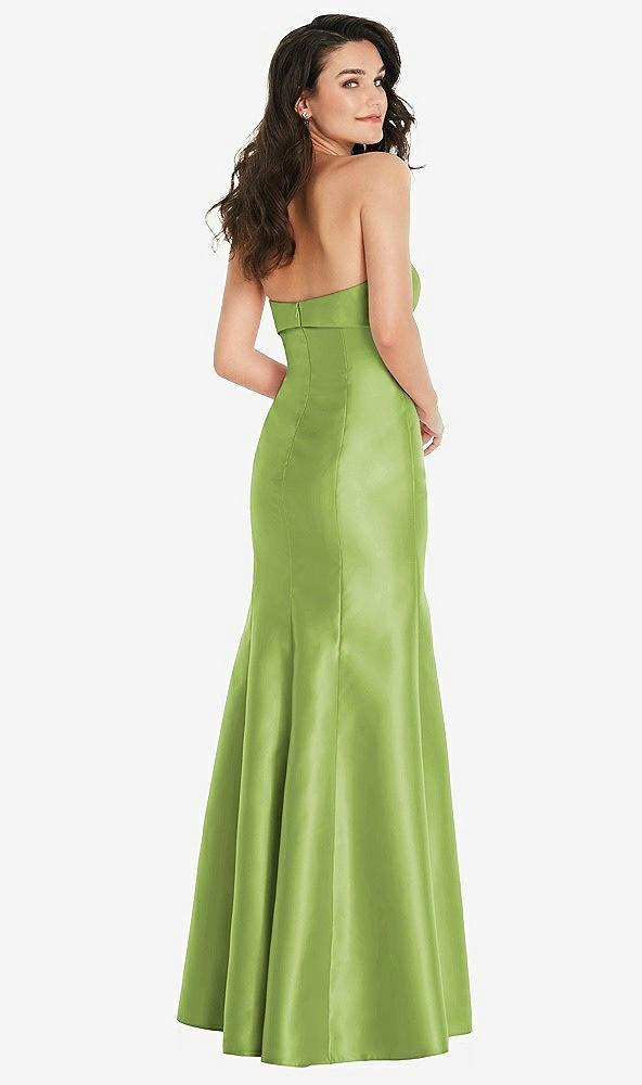 Back View - Mojito Bow Cuff Strapless Princess Waist Trumpet Gown