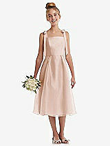 Front View Thumbnail - Cameo Tie Shoulder Pleated Full Skirt Junior Bridesmaid Dress