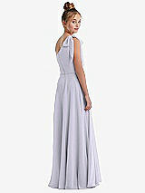 Rear View Thumbnail - Silver Dove One-Shoulder Scarf Bow Chiffon Junior Bridesmaid Dress
