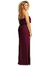 Alt View 5 Thumbnail - Cabernet Strapless Overlay Bodice Crepe Maxi Dress with Front Slit